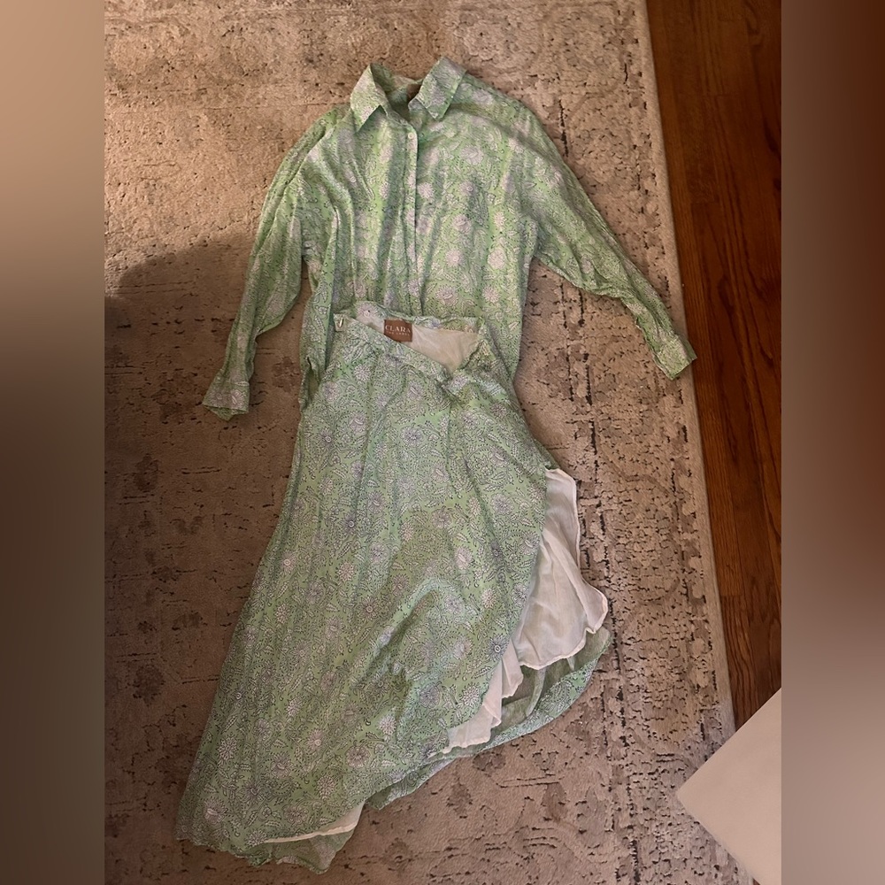 Indian Block Print Button Down and Skirt Set